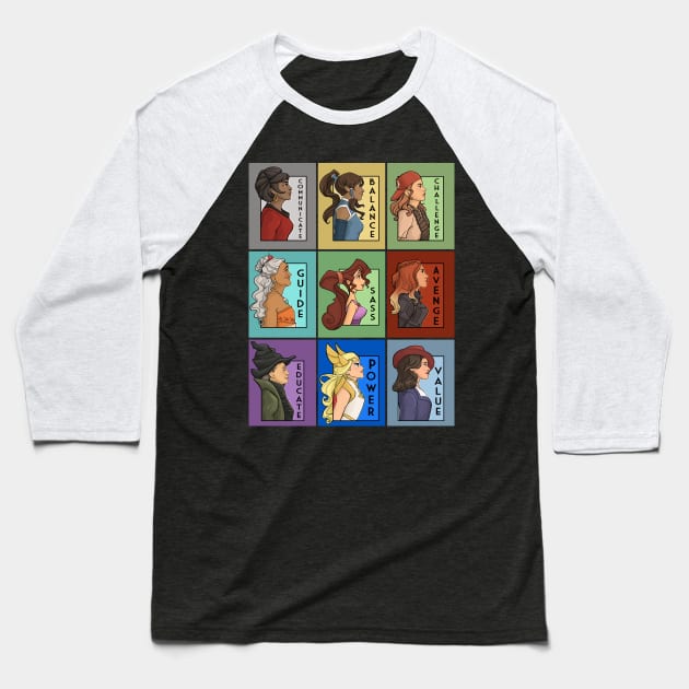 She Series Collage - Version 4 Baseball T-Shirt by KHallion